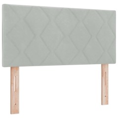 vidaXL Testata LED in velluto grigio chiaro, design a blocchi a diamante, 90 cm