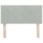 vidaXL Testata LED Design Diamond Blocks Grigio chiaro 100 cm in velluto