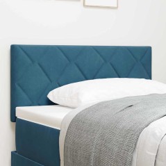 vidaXL Testata LED Blu Scuro di Design a Blocchi a Forma di Diamante da 100 cm in Velluto