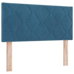 vidaXL Testata LED Blu Scuro di Design a Blocchi a Forma di Diamante da 100 cm in Velluto