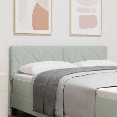vidaXL Testata LED Design Blocchi Diamante Grigio Chiaro 144 cm in Velluto