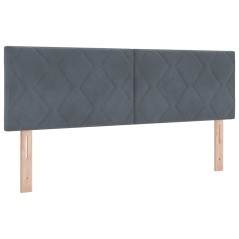 vidaXL Testata Letto LED design blocchi di diamante grigio scuro, 144 cm, in velluto