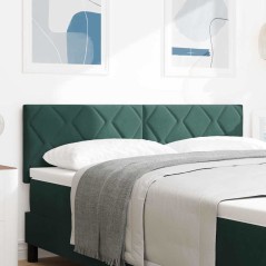 vidaXL Testata LED Design Blocchi Diamante Verde Scuro 144 cm in velluto