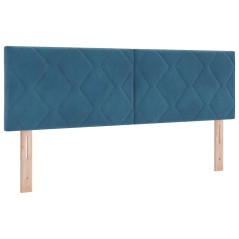 vidaXL Testiera LED Design Blocchi Diamante Blu Scuro 144 cm in velluto