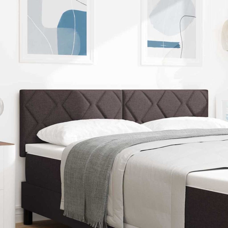 Testata LED vidaXL Blocco di diamante Marrone scuro 160 cm Tessuto