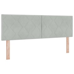 vidaXL Testiera LED Design Blocchi di Diamante Grigio Chiaro 160 cm in velluto