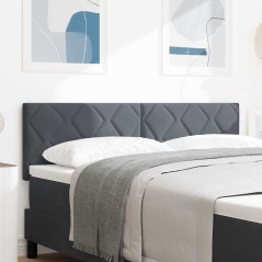 vidaXL Testata LED Design Blocchi Diamante Grigio Scuro 160 cm in Velluto