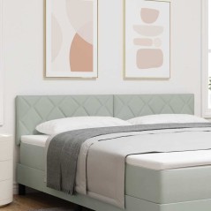 vidaXL Testata LED cubi di diamante grigio chiaro, 180 cm in velluto