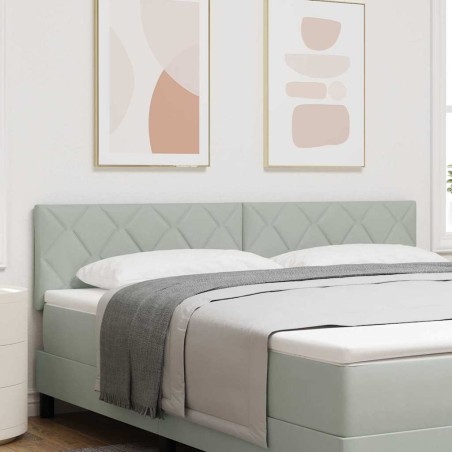 vidaXL Testata LED cubi di diamante grigio chiaro, 180 cm in velluto