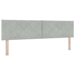 vidaXL Testata LED cubi di diamante grigio chiaro, 180 cm in velluto