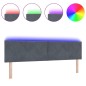 vidaXL Testata LED Stile Diamante Grigio Scuro 180 cm in Velluto vidaXL Testata LED Stile Diamante Grigio Scuro 180 cm in Velluto