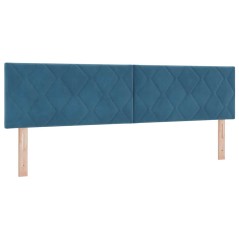 vidaXL Testata LED design blocchi diamante blu scuro 180 cm in velluto