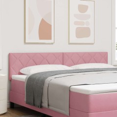 vidaXL Testiera LED Design Diamond Blocks Rosa 180 cm in velluto