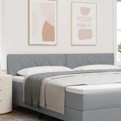 Testata LED vidaXL con design a blocchi di diamante grigio chiaro, 200 cm in tessuto
