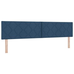 Testata Letto LED Design a Blocchi di Diamante Blu 200 cm Tessuto