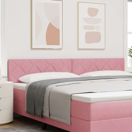 vidaXL Testata LED con design a blocchi e diamanti, rosa, 200 cm in velluto.
