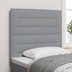 vidaXL Testata LED Design Linee Grigio Chiaro 100 cm Tessuto