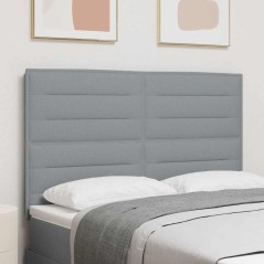 vidaXL Testata LED Design Linee Grigio Chiaro 72 cm Tessuto