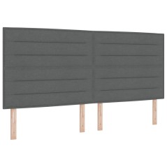 vidaXL Testata LED Design Linee Grigio Scuro 100 cm Tessuto