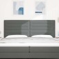 vidaXL Testata LED Design Linee Grigio Scuro 100 cm Tessuto