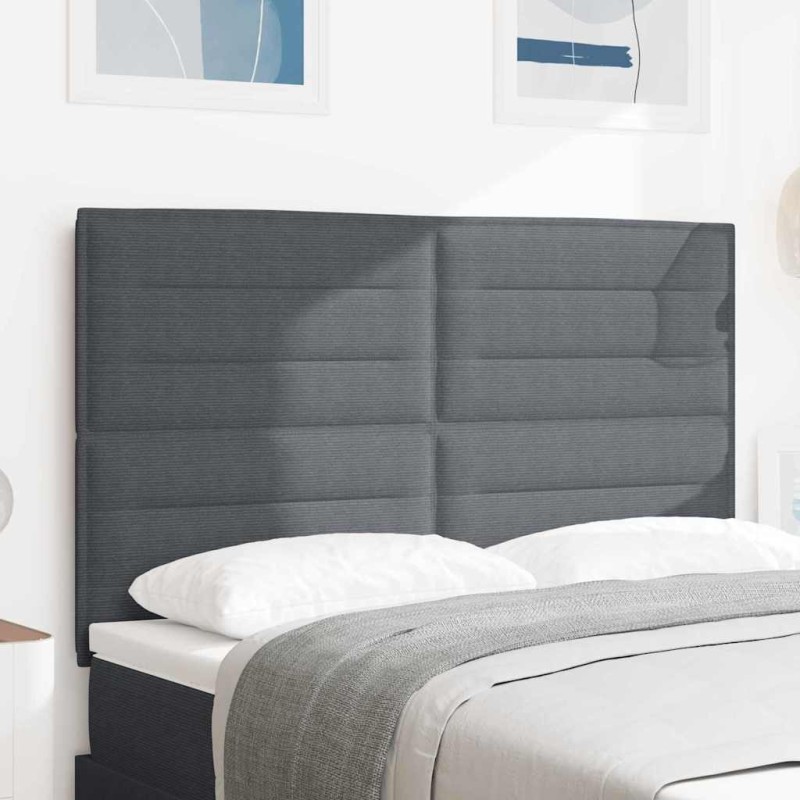 Testata LED vidaXL Grigia Scura 80 cm in Tessuto Corduroy