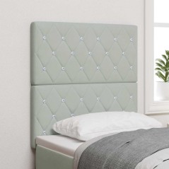 vidaXL Testata Letto LED Grigio Chiaro 80 cm in Velluto