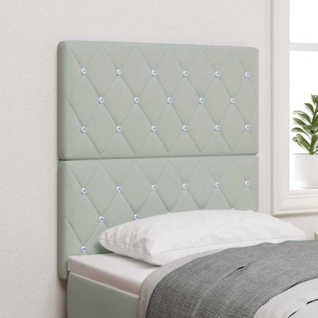 vidaXL Testata Letto LED Grigio Chiaro 80 cm in Velluto