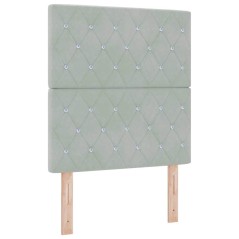 vidaXL Testata Letto LED Grigio Chiaro 80 cm in Velluto