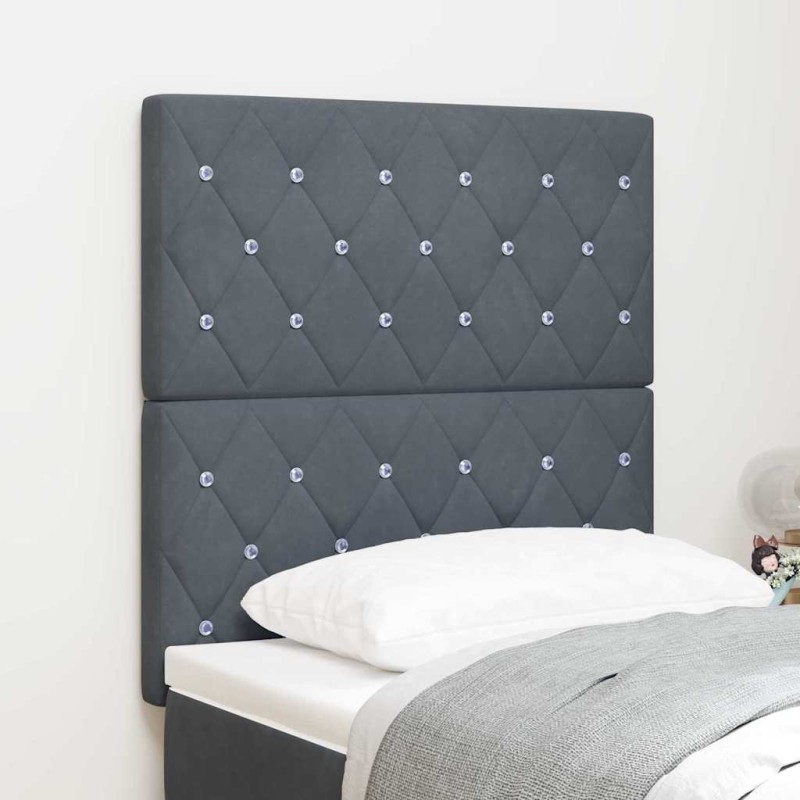 vidaXL Testata LED grigio scuro in velluto, 80 cm vidaXL Testata LED grigio scuro in velluto, 80 cm