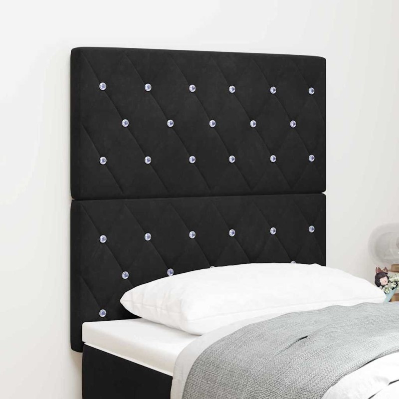 vidaXL Testata LED nera da 80 cm in velluto vidaXL Testata LED nera da 80 cm in velluto