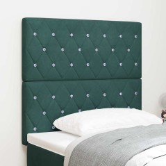 vidaXL Testiera LED verde scuro, 90 cm in velluto