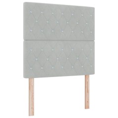 vidaXL Testata LED in velluto grigio chiaro 100 cm