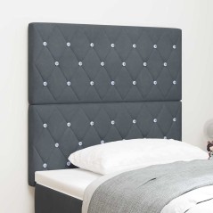 vidaXL Testata LED Grigio Scuro 100 cm in Velluto