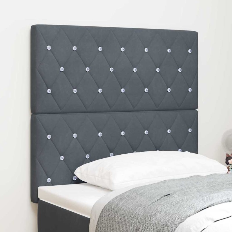 vidaXL Testata LED Grigio Scuro 100 cm in Velluto