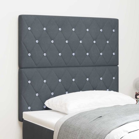 vidaXL Testata LED Grigio Scuro 100 cm in Velluto