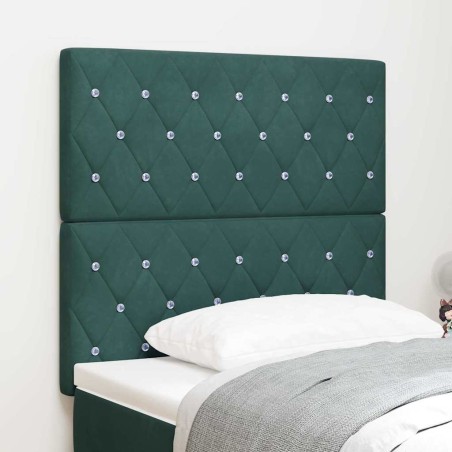 vidaXL Testata LED verde scuro da 100 cm in velluto