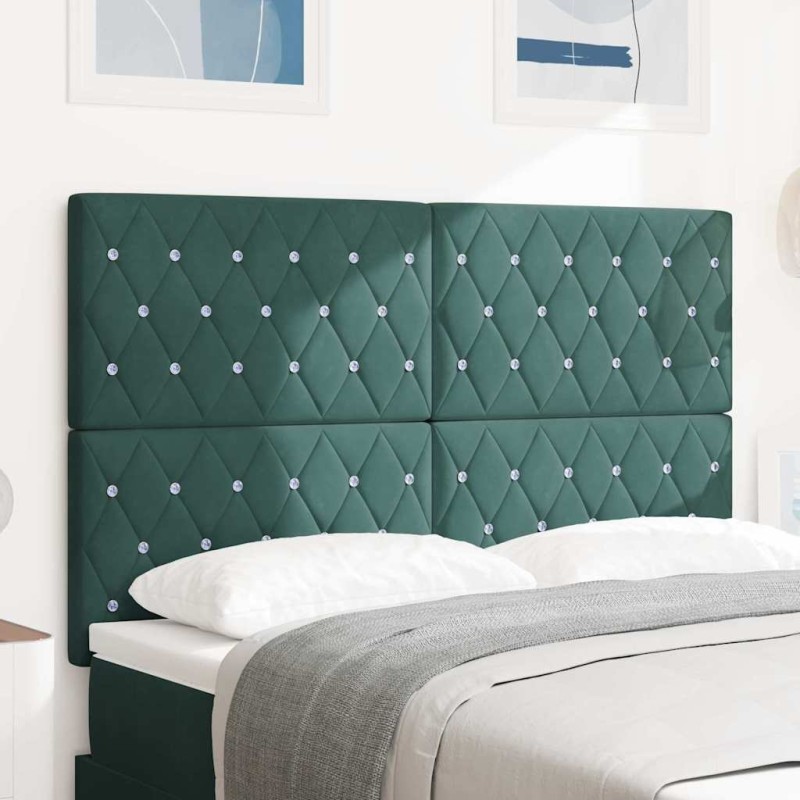 vidaXL Testata letto LED verde scuro in velluto 72 cm vidaXL Testata letto LED verde scuro in velluto 72 cm
