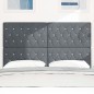 vidaXL Testata letto LED grigio scuro, 80 cm, in velluto.
