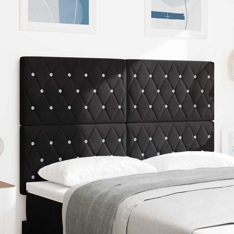 vidaXL Testata LED nera da 80 cm in velluto vidaXL Testata LED nera da 80 cm in velluto