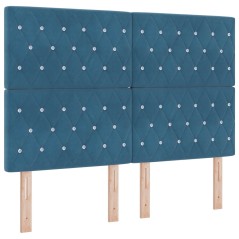 vidaXL Testata LED Blu Scuro 80 cm in Velluto
