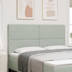 vidaXL Testiera LED grigia chiara 90 cm in velluto
