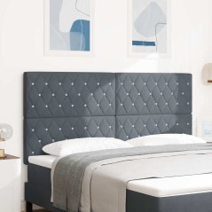 vidaXL Testata LED Grigia Scura 90 cm in Velluto