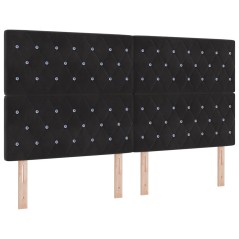 vidaXL Testiera LED Nera 90 cm in Velluto