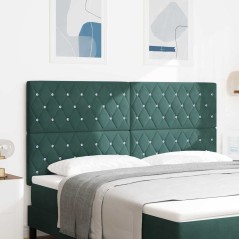vidaXL Testiera LED verde scuro 90 cm in velluto