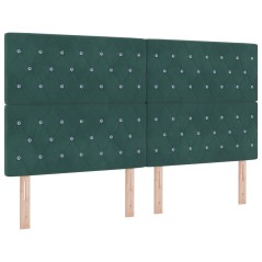 vidaXL Testiera LED verde scuro 90 cm in velluto