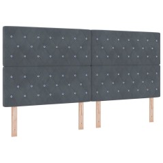 vidaXL Testata Letto LED Grigio Scuro 100 Cm In Velluto