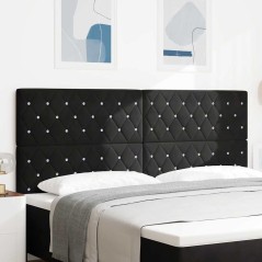 vidaXL Testata LED Nera in Velluto da 100 cm