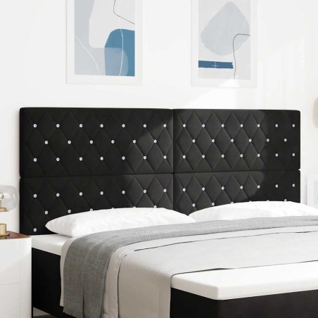 vidaXL Testata LED Nera in Velluto da 100 cm