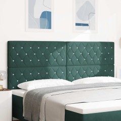 vidaXL Testata LED verde scuro da 100 cm in velluto