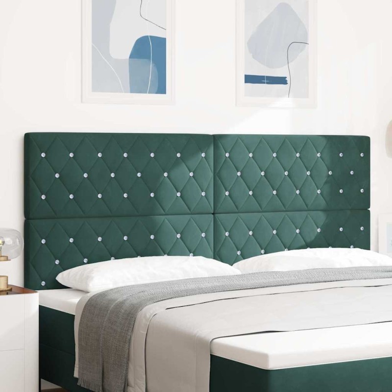 vidaXL Testata LED verde scuro da 100 cm in velluto